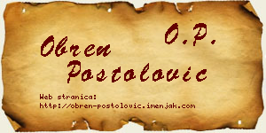 Obren Postolović vizit kartica